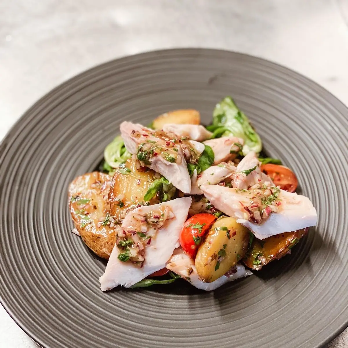 Geräucherter Forellen Salat