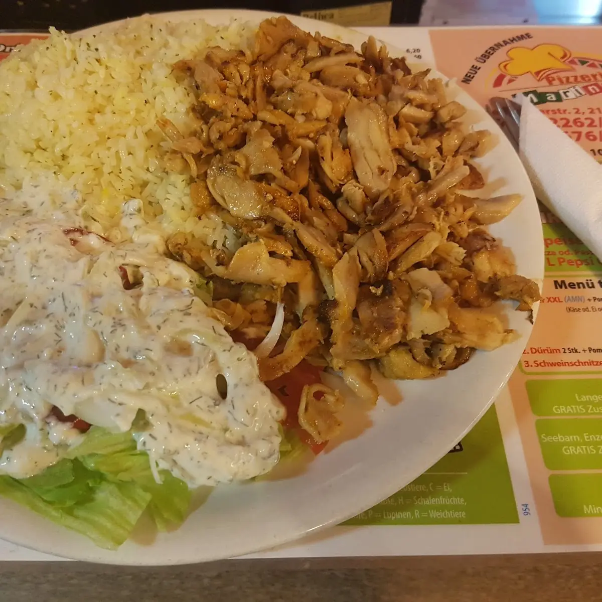 Kebap Teller Huhn