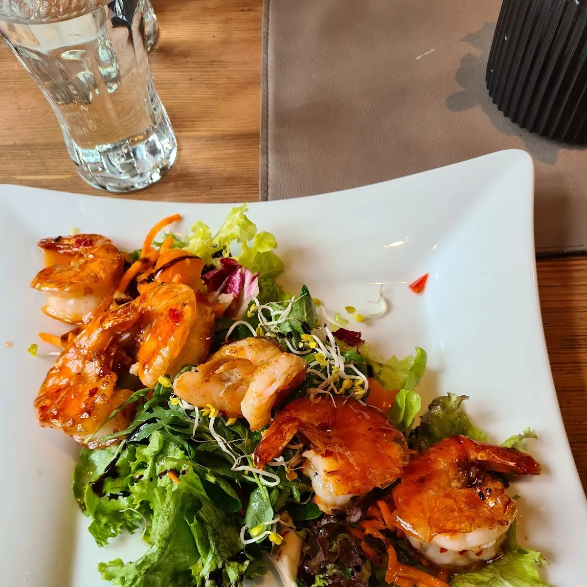 Scampi Mit Salat