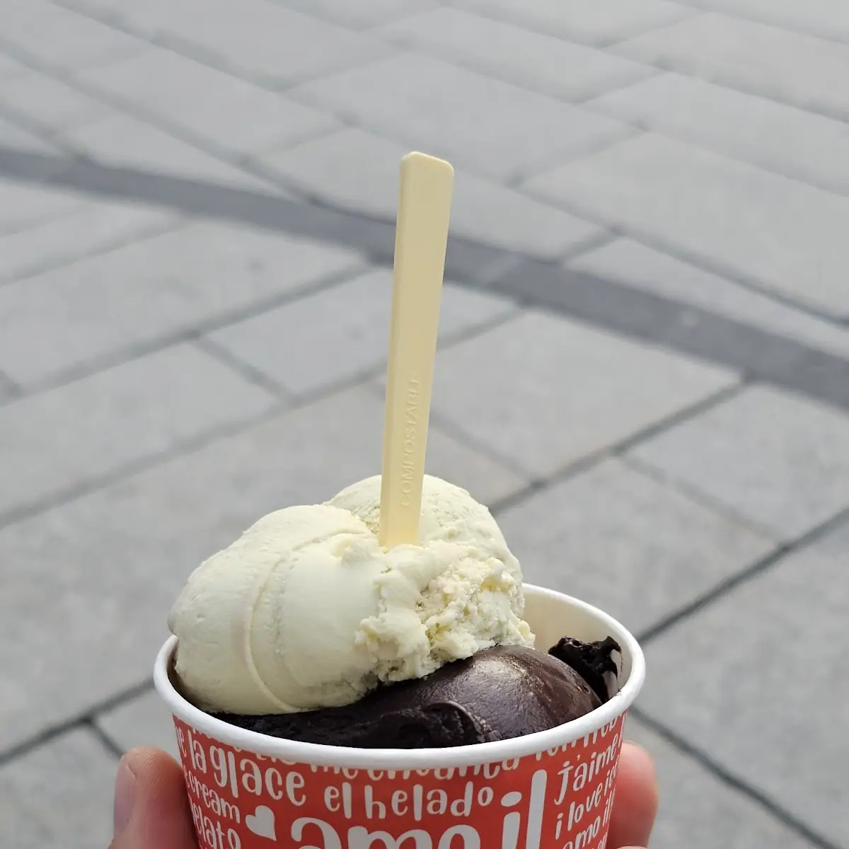 Gemischtes Eis Schokolade & Pistazie
