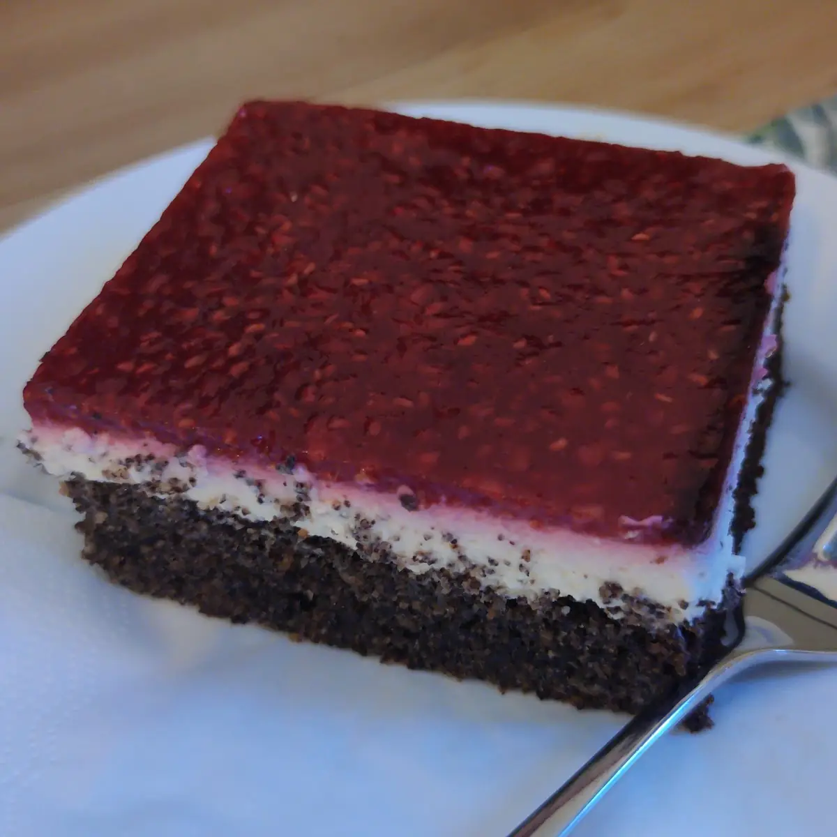 Mohnkuchen Mit Himbeerspiegel, Cafe Frau Franzi