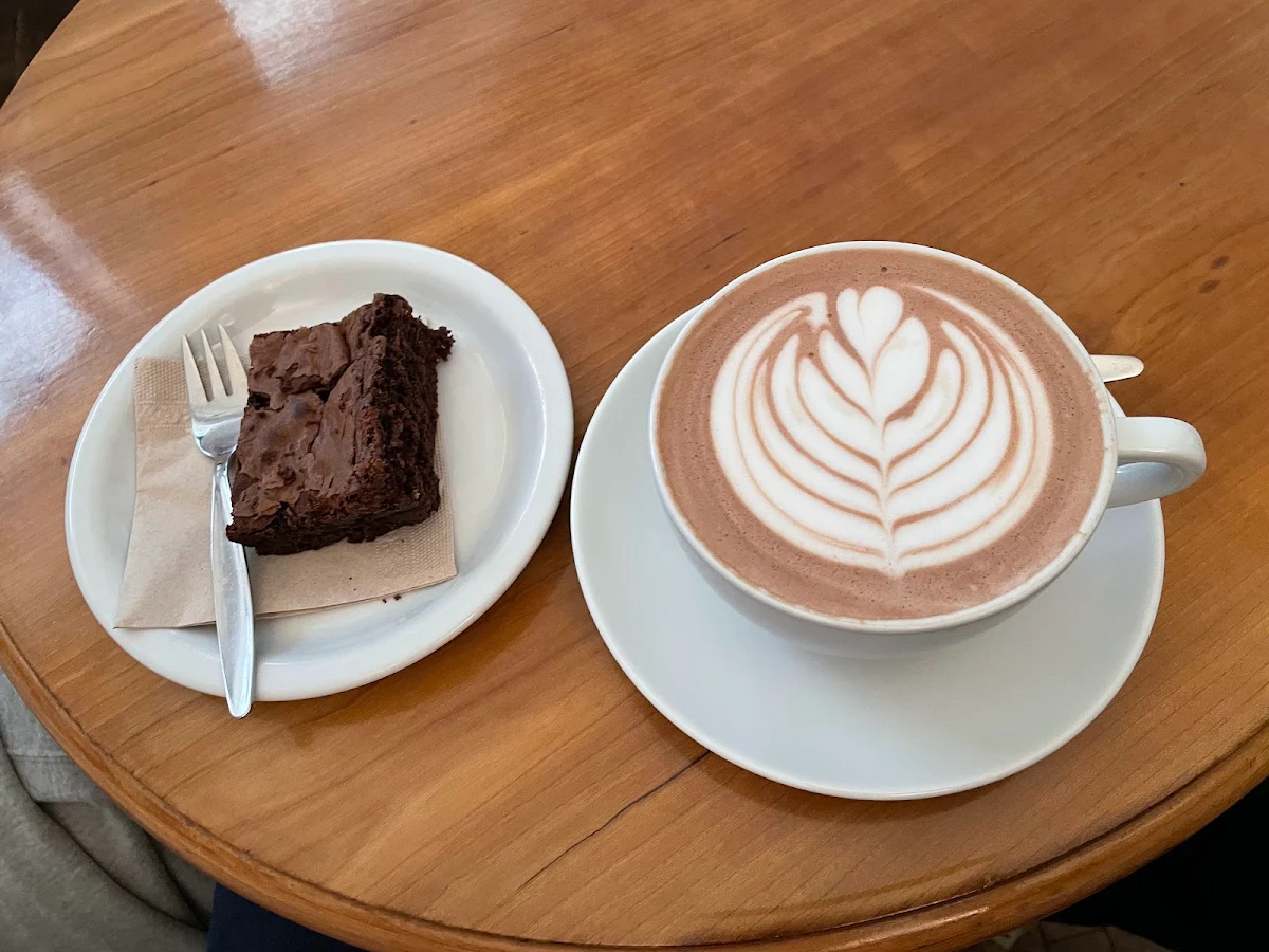 Chocolate Brownie and Hot Chocolate