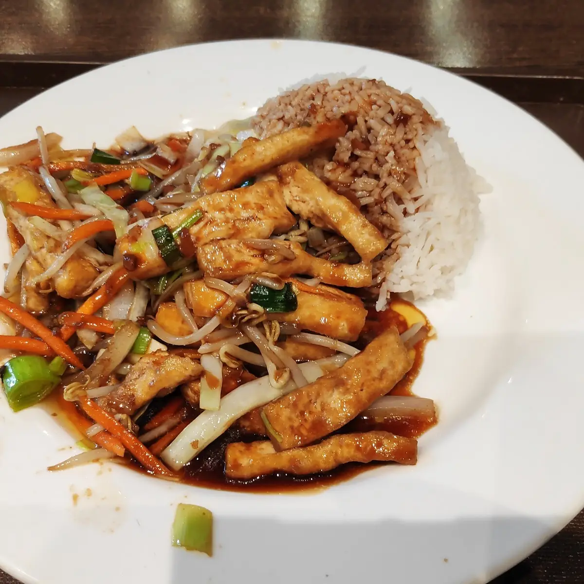 Reisteller Mit Gemüse Und Tofu