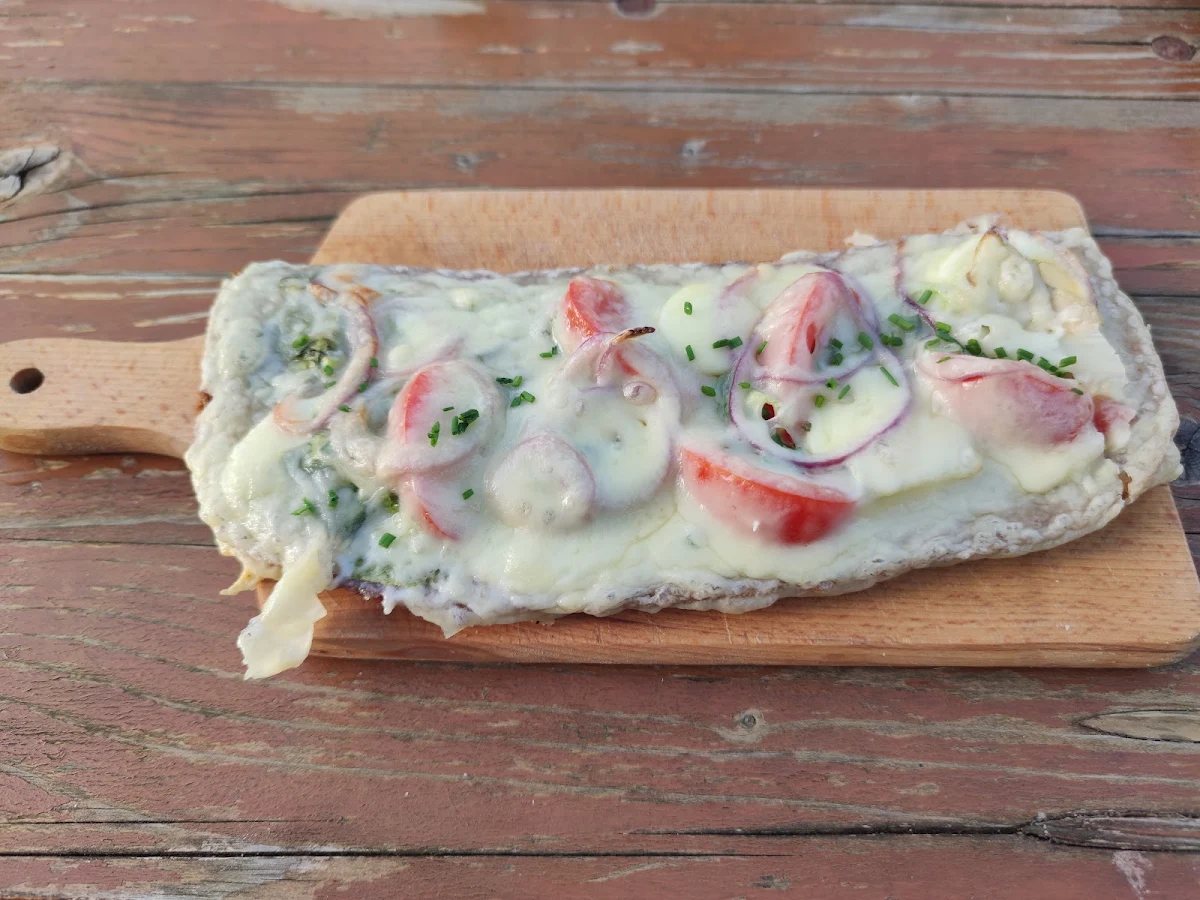 Mit Käse Überbackenes Veganes Brot