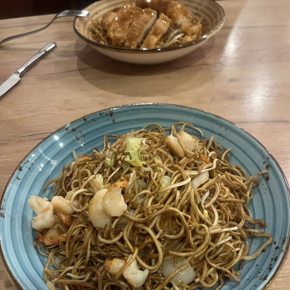 Gebratene Nudeln Mit Shrimps