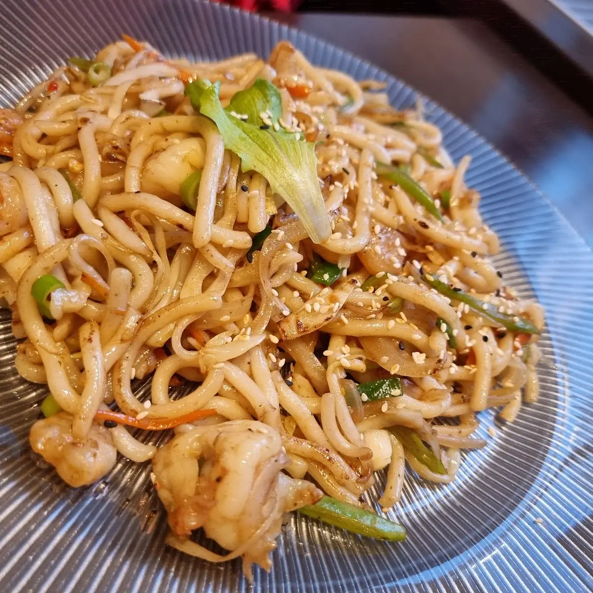 Udon Nudeln Mit Garnelen