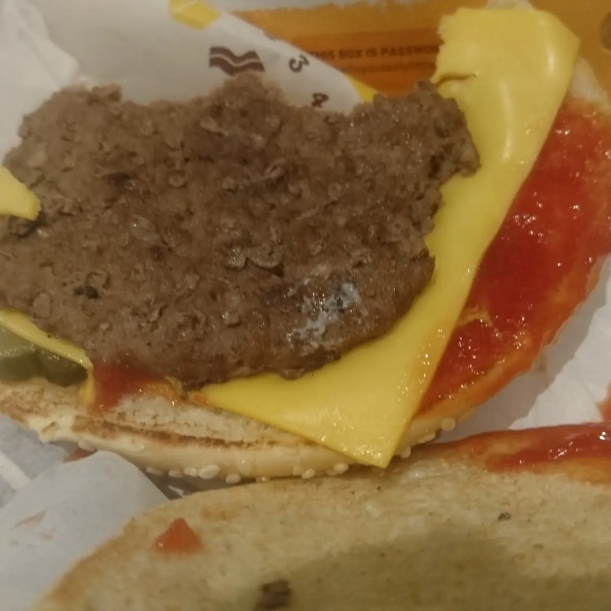 Cheesburger Der Nicht Richtig Zubereitet Wurde Ganze Semmel Kalt Uneesbar