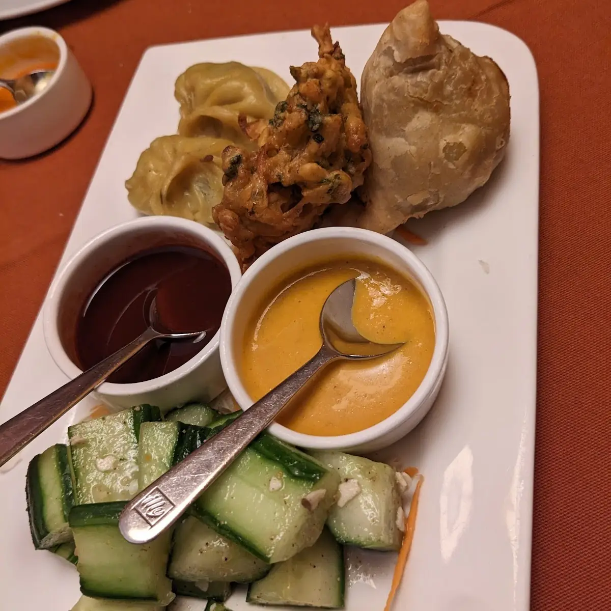 Momos and Salad