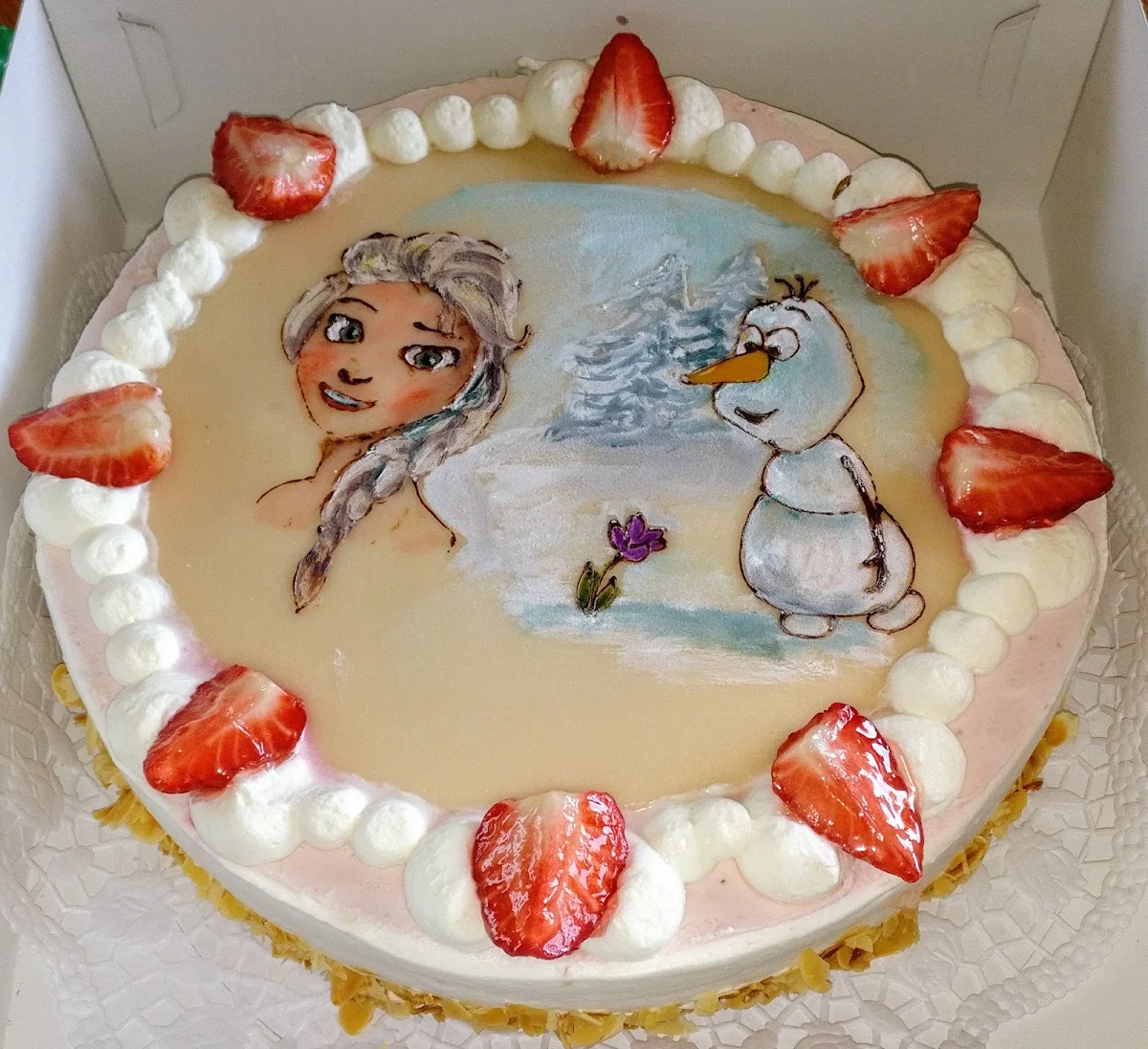 Verzierte Torte Mit Der Eiskönigin Elsa
