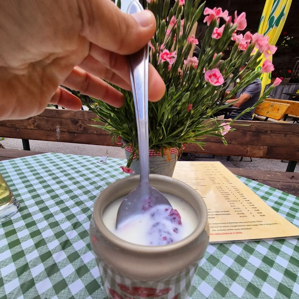 Frische Buttermilch Mit Preiselbeeren