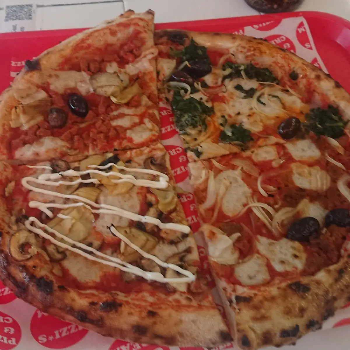 2xcapriciosa 1xspinat 1xmushroom