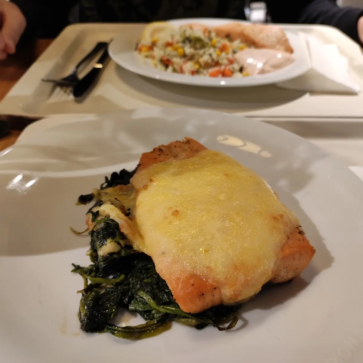 Salmon with Cheese and Spinach