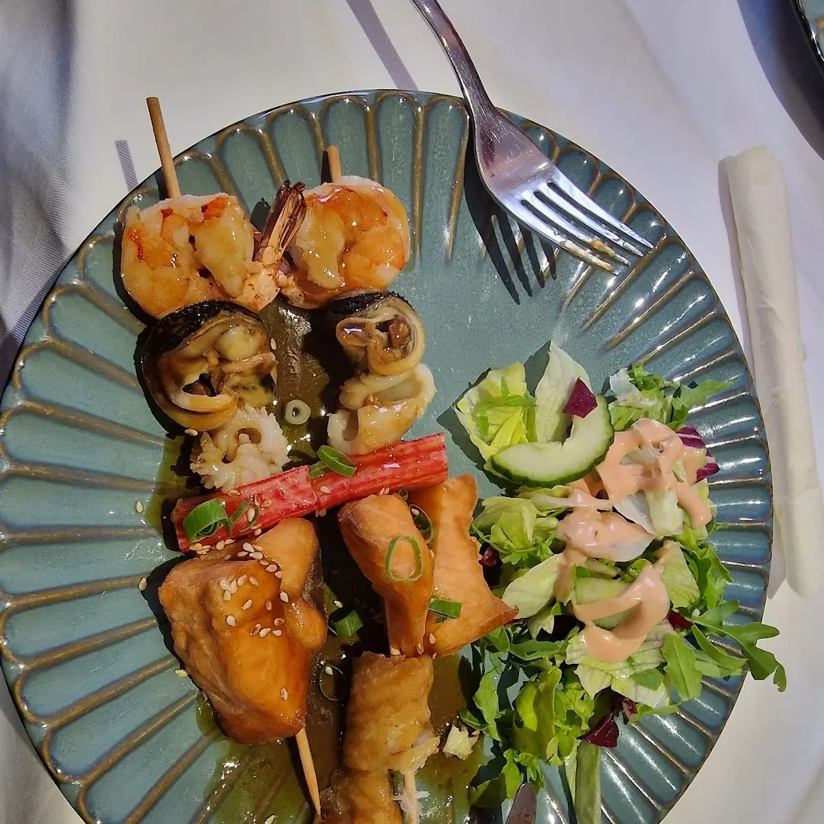 Seafoodspieße