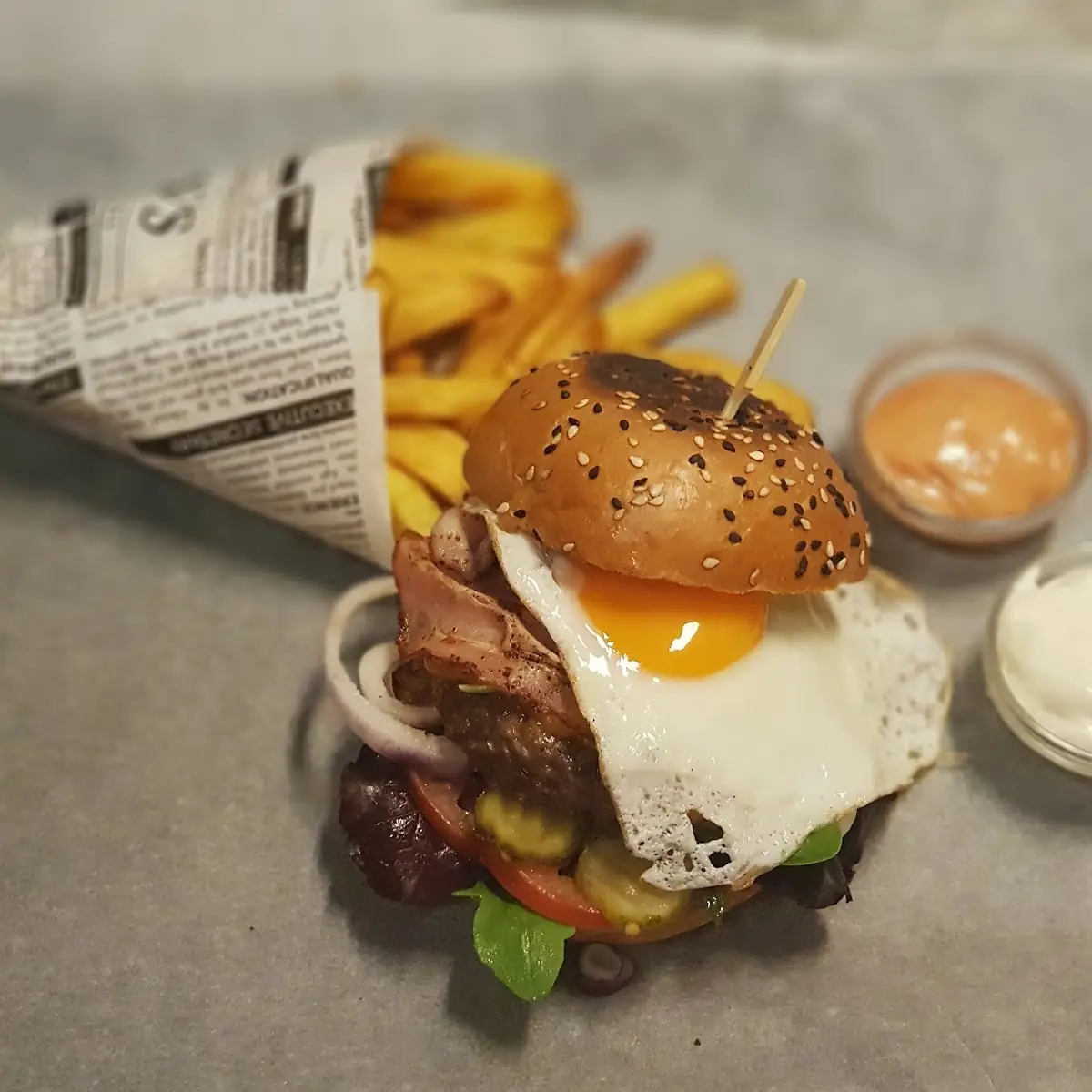 Farmer Burger and Fries