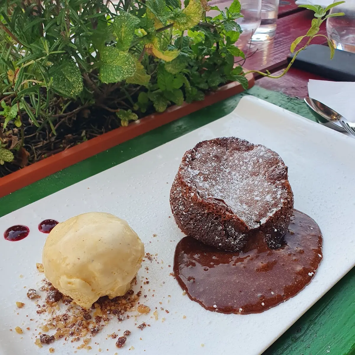 Flüssiger Schokokuchen