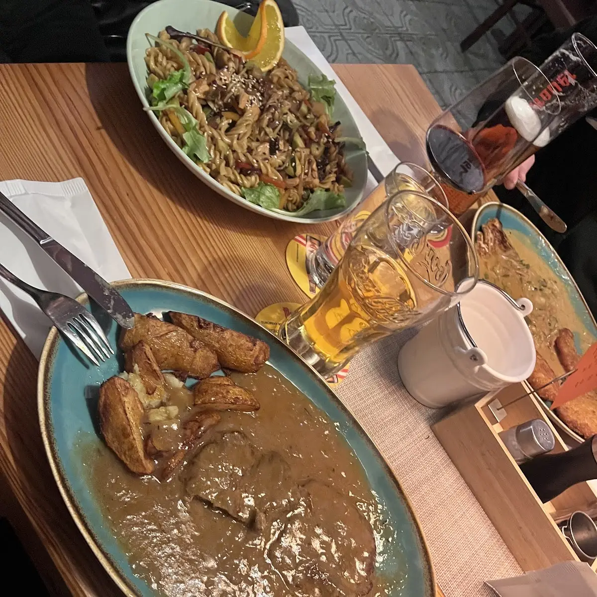 Roastbeef with Onion Sauce and Potato