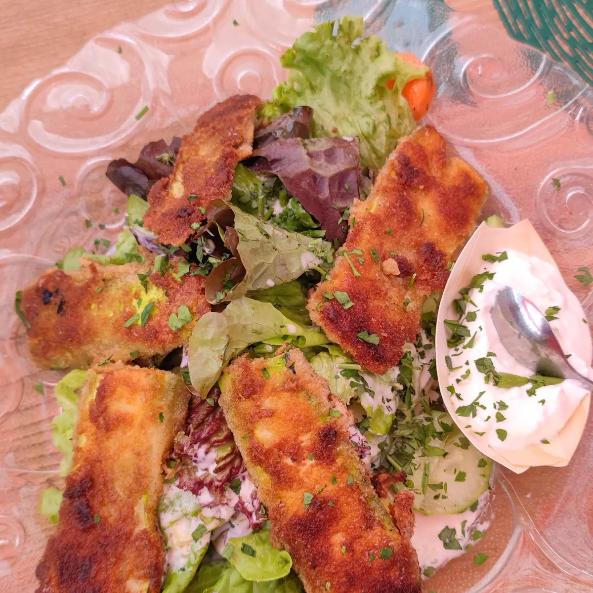 Gebackene Zucchini Auf Salat