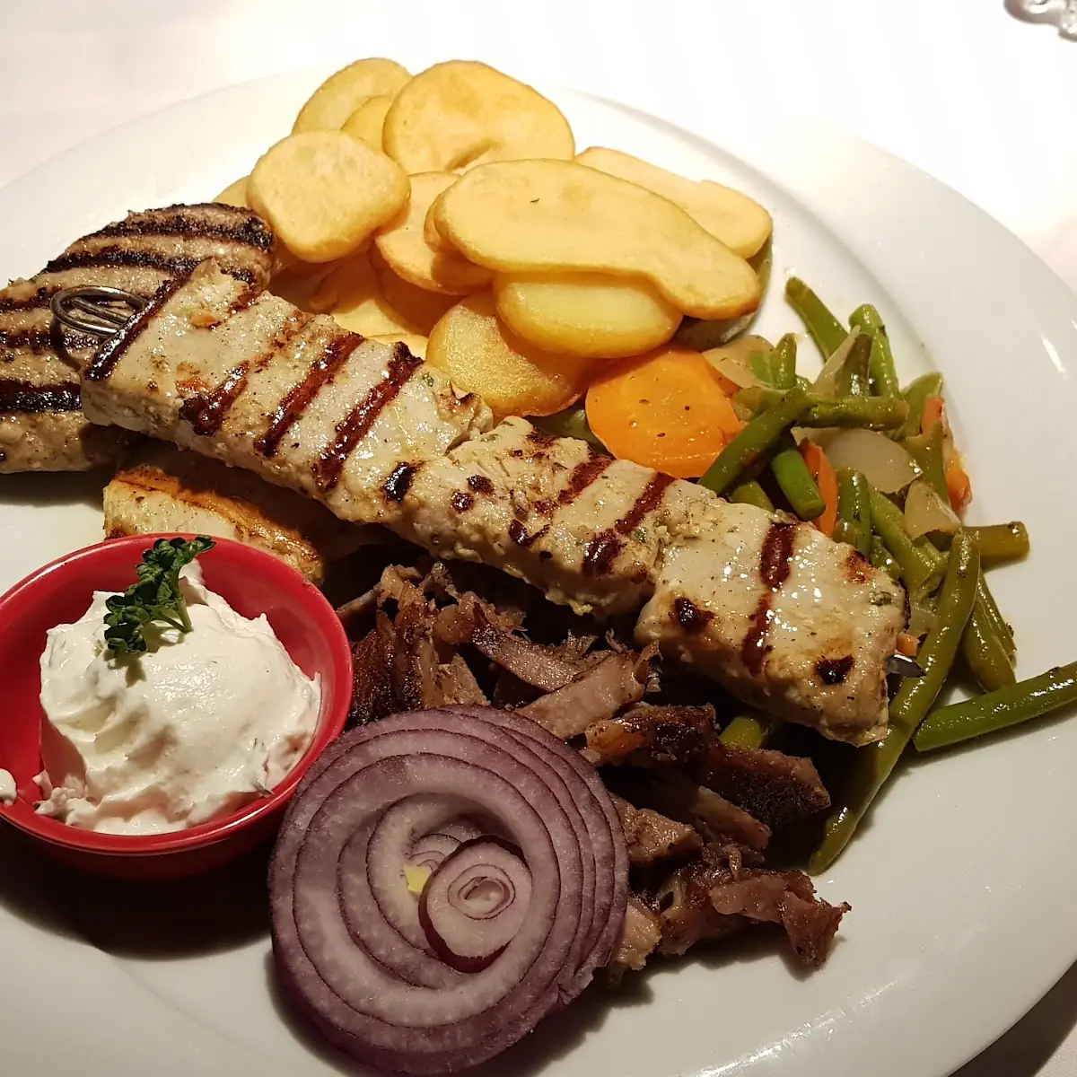 Gyros Mit Kartoffeln Und Bohnen