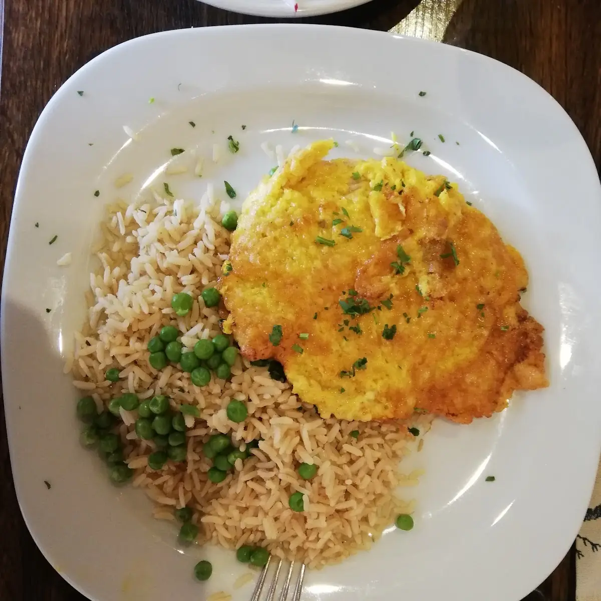 Paniert Schnitzel Dinkel Reise Mit Grüne Erbst