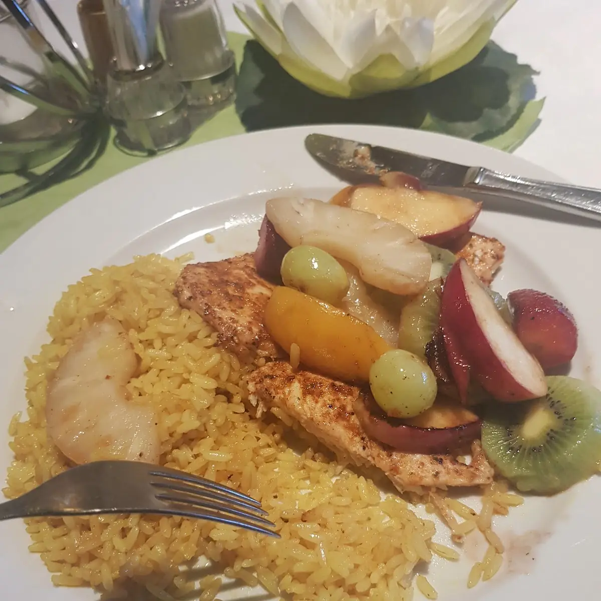 Hühnerschnitzel Hawaii Mit Curryreis