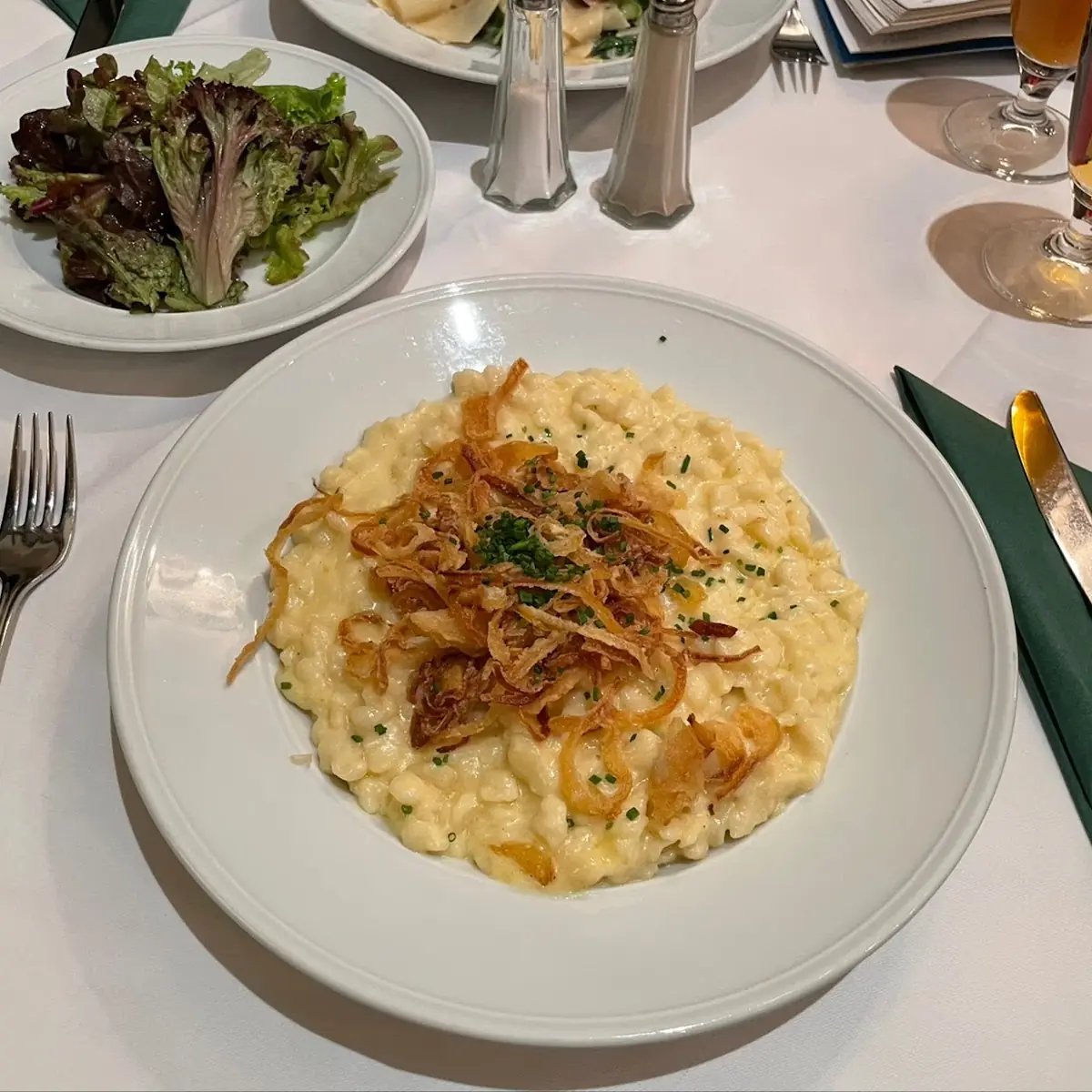 Pan Roasted Spätzle Pasta With Cheese And Fried Onion