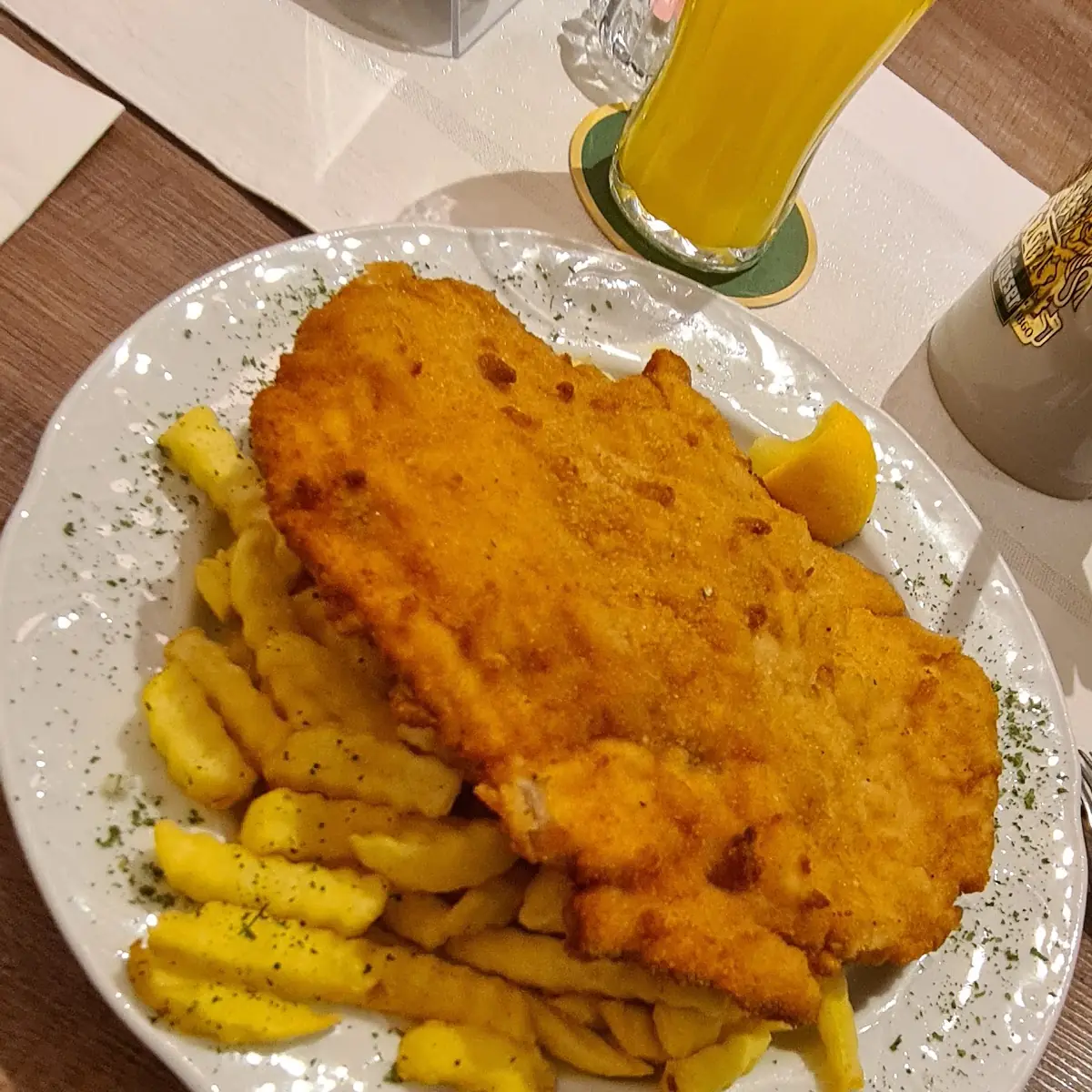 Pork Schnitzel And Chips