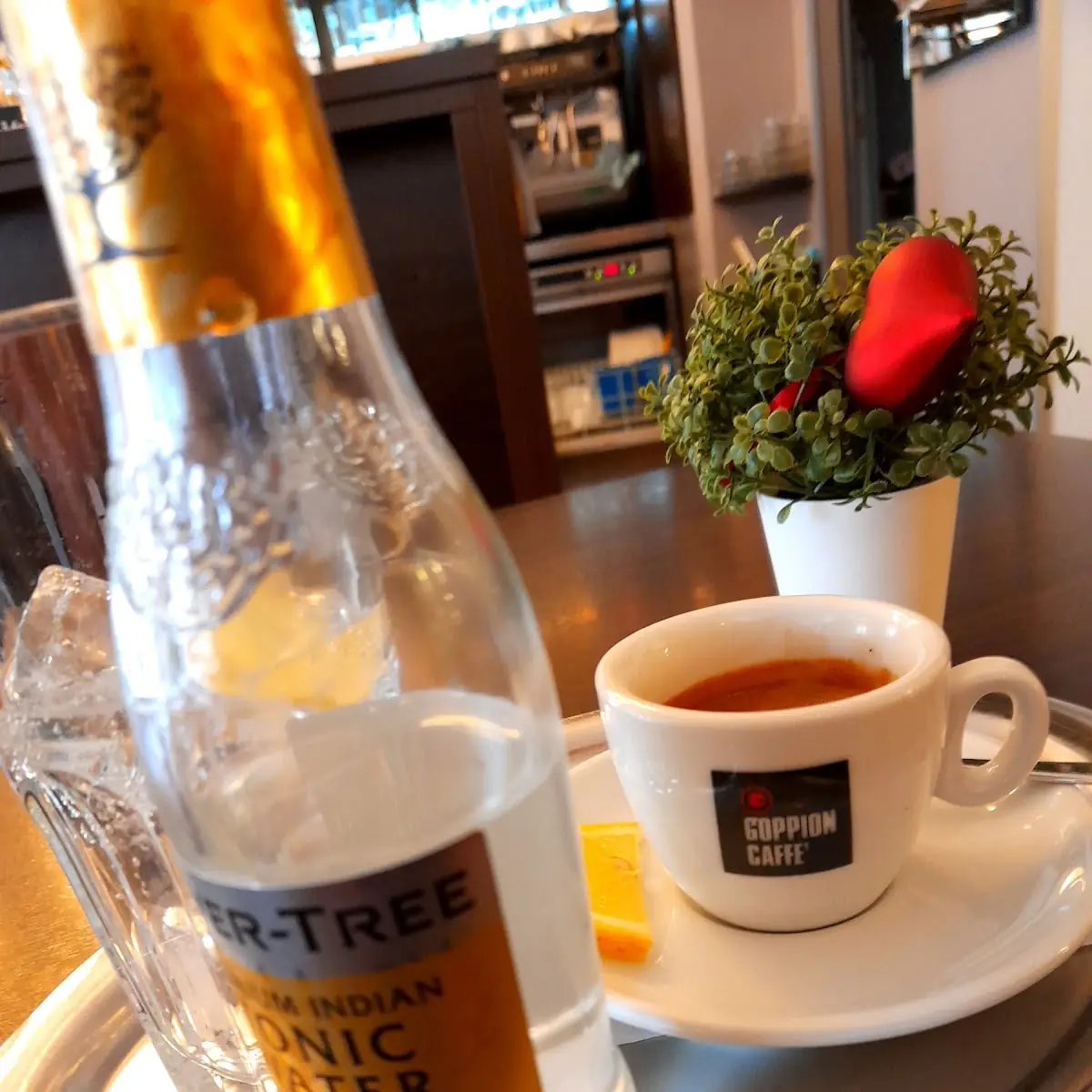 Goppion Kl Espresso Mit Zitrone & Fever Tree Tonic Mit Eis & Zitrone