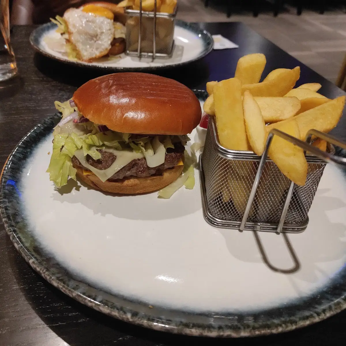 Beef Burger and Fries