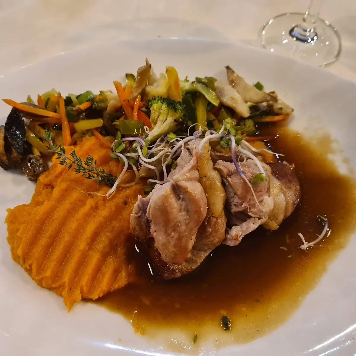 Fasanbrust Mit Süßkartoffelpüree