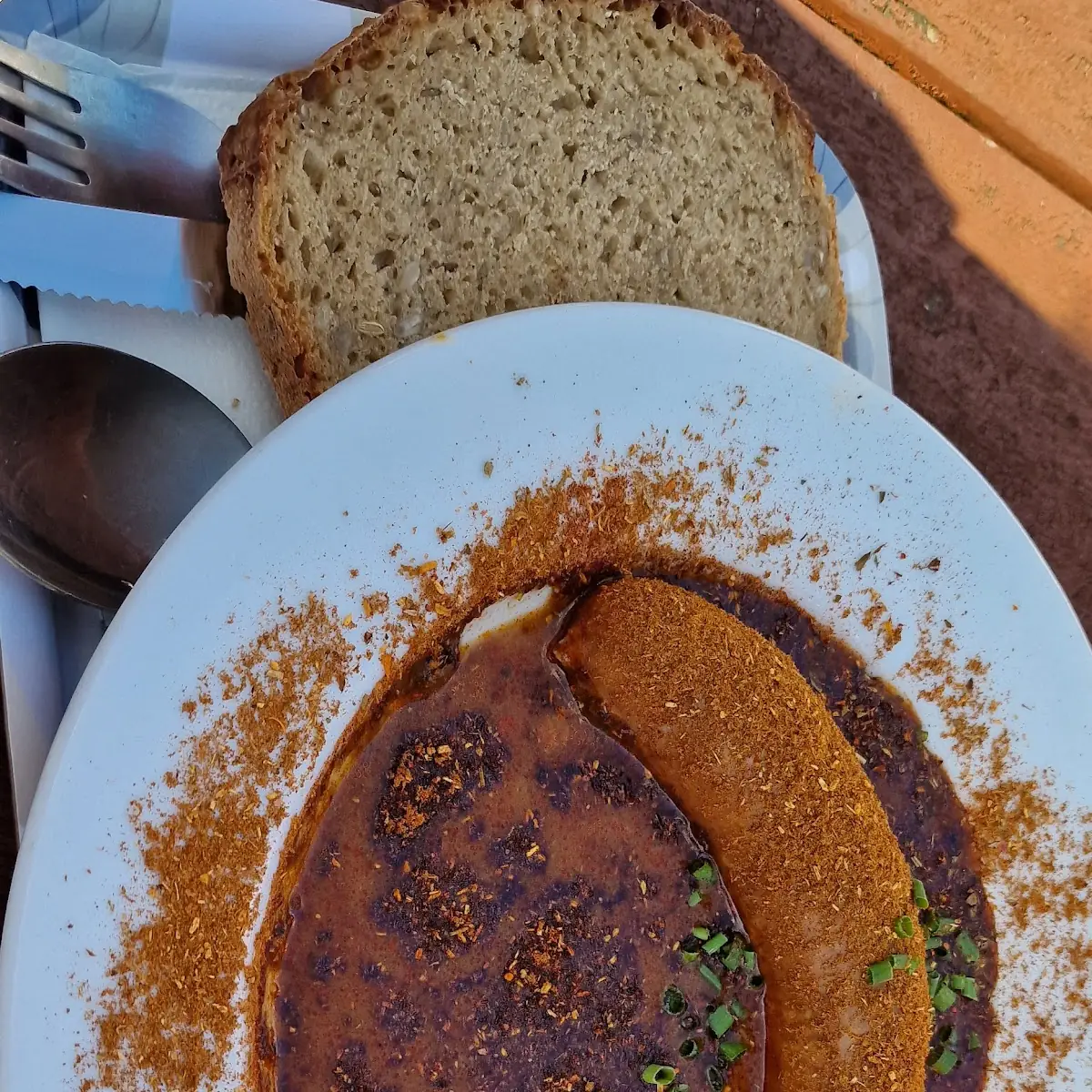 Currywurst Mit Brot