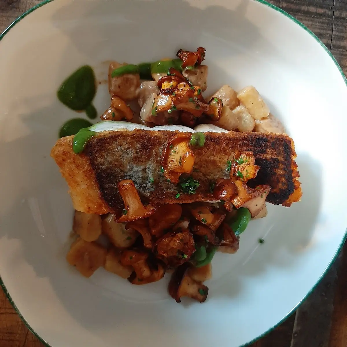 Zander Auf Eierschwammerlrisotto