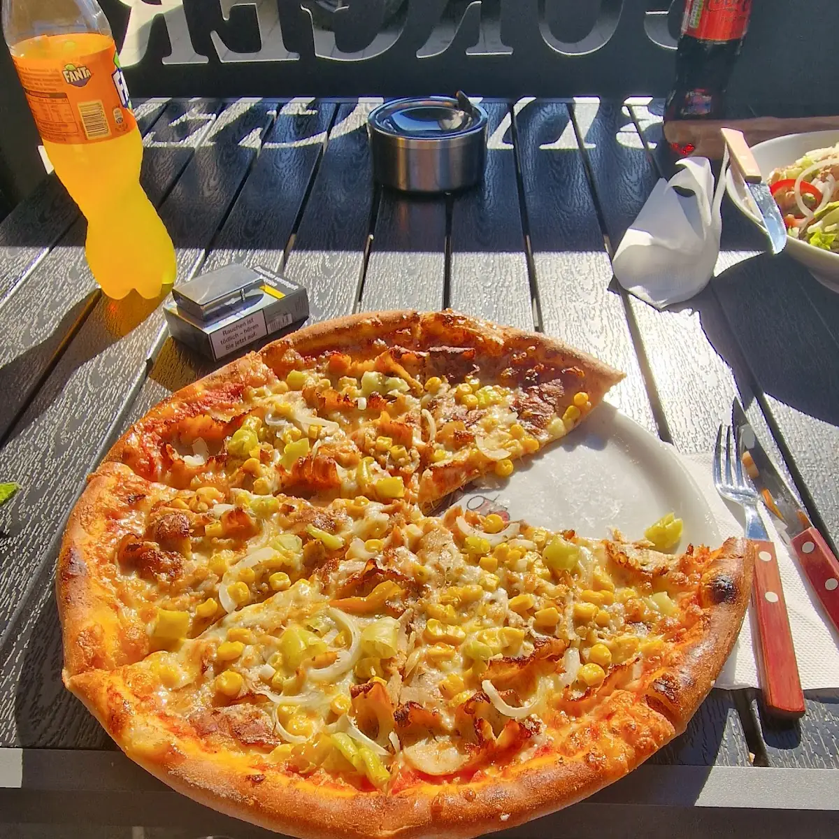 Kebap Pizza Mit Mais