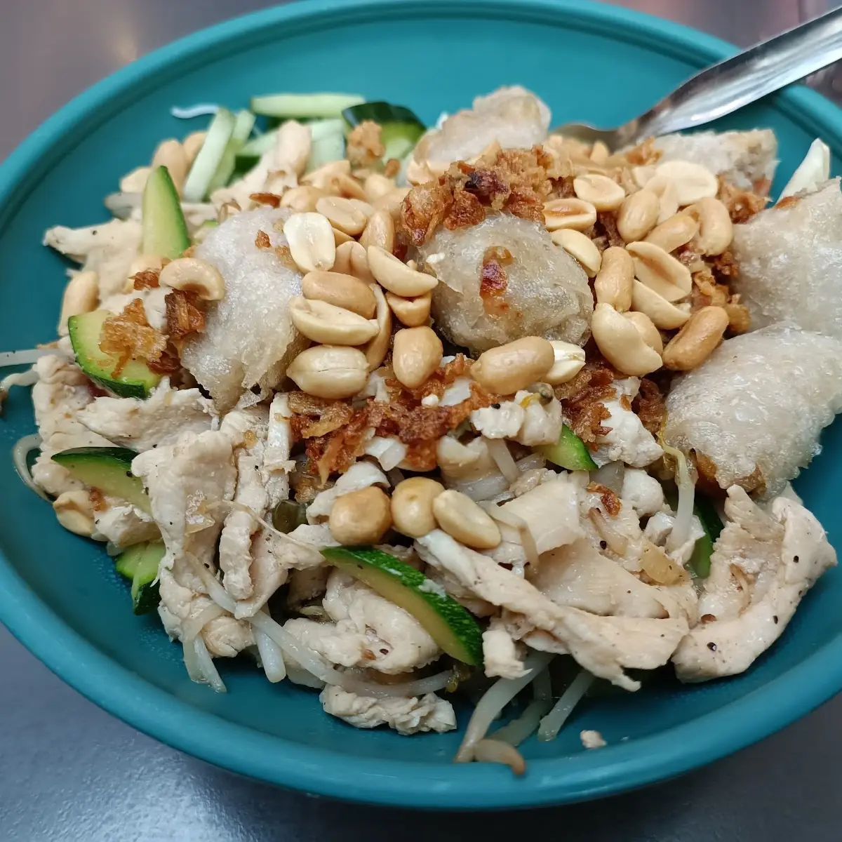 Rice Noodle Bowl Mit Huhn