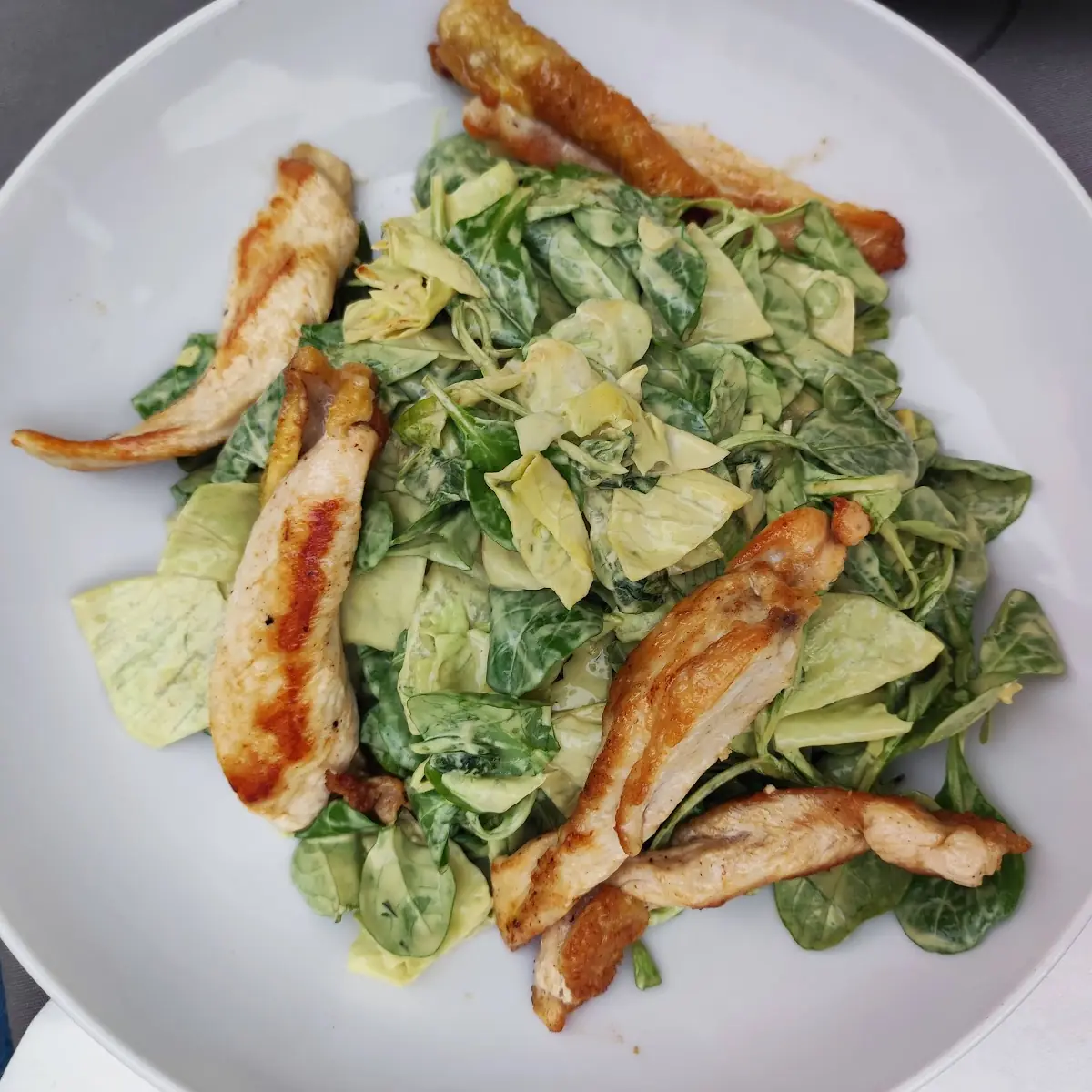 Putenstreifen Salat