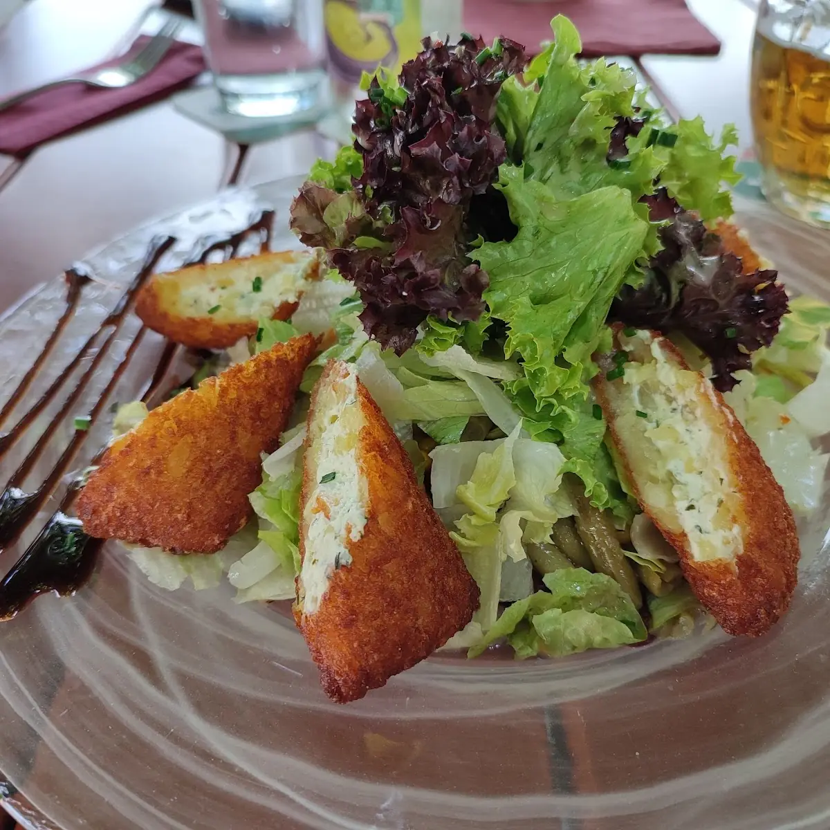 Salad with Cheese Croquetas