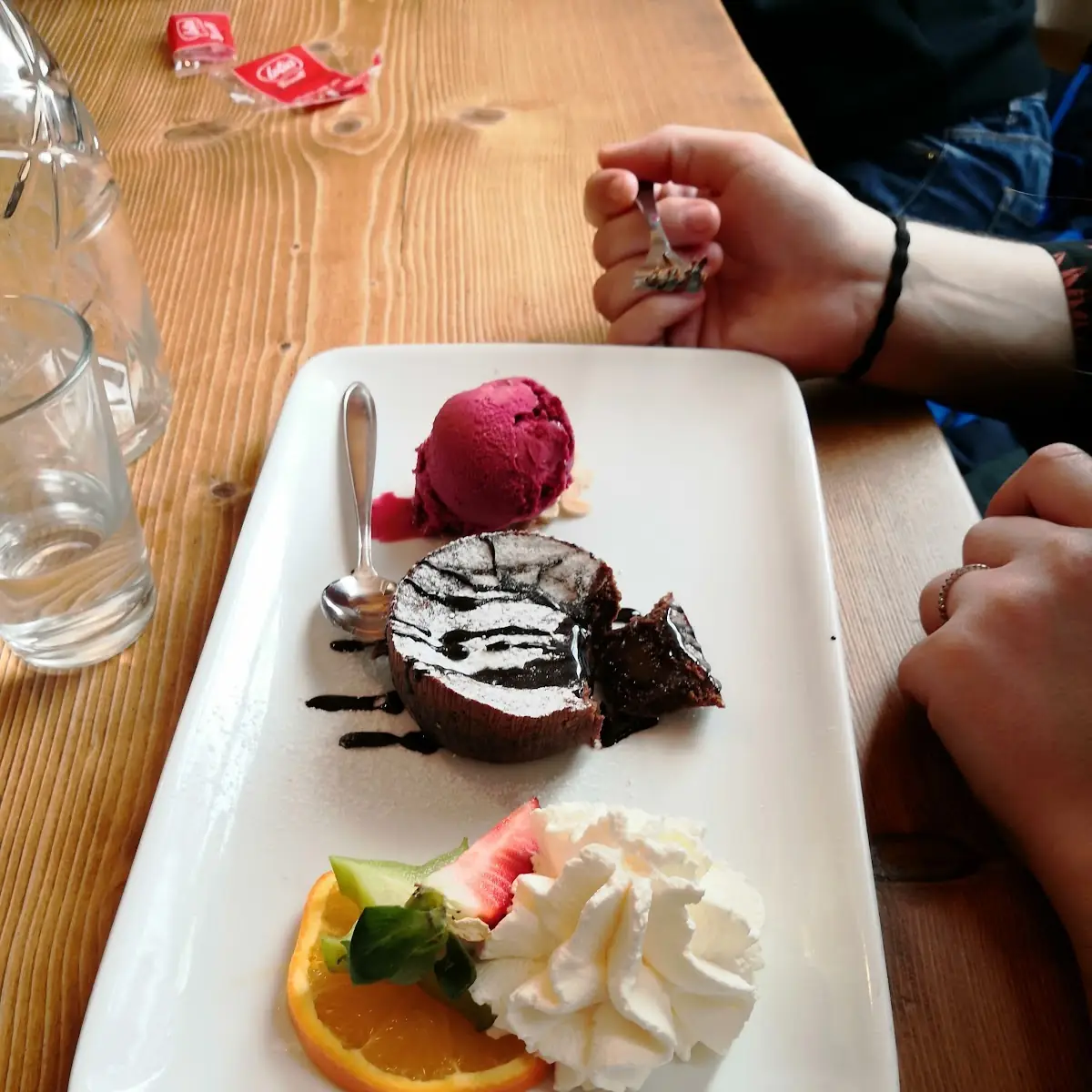 Warmer Schokokuchen