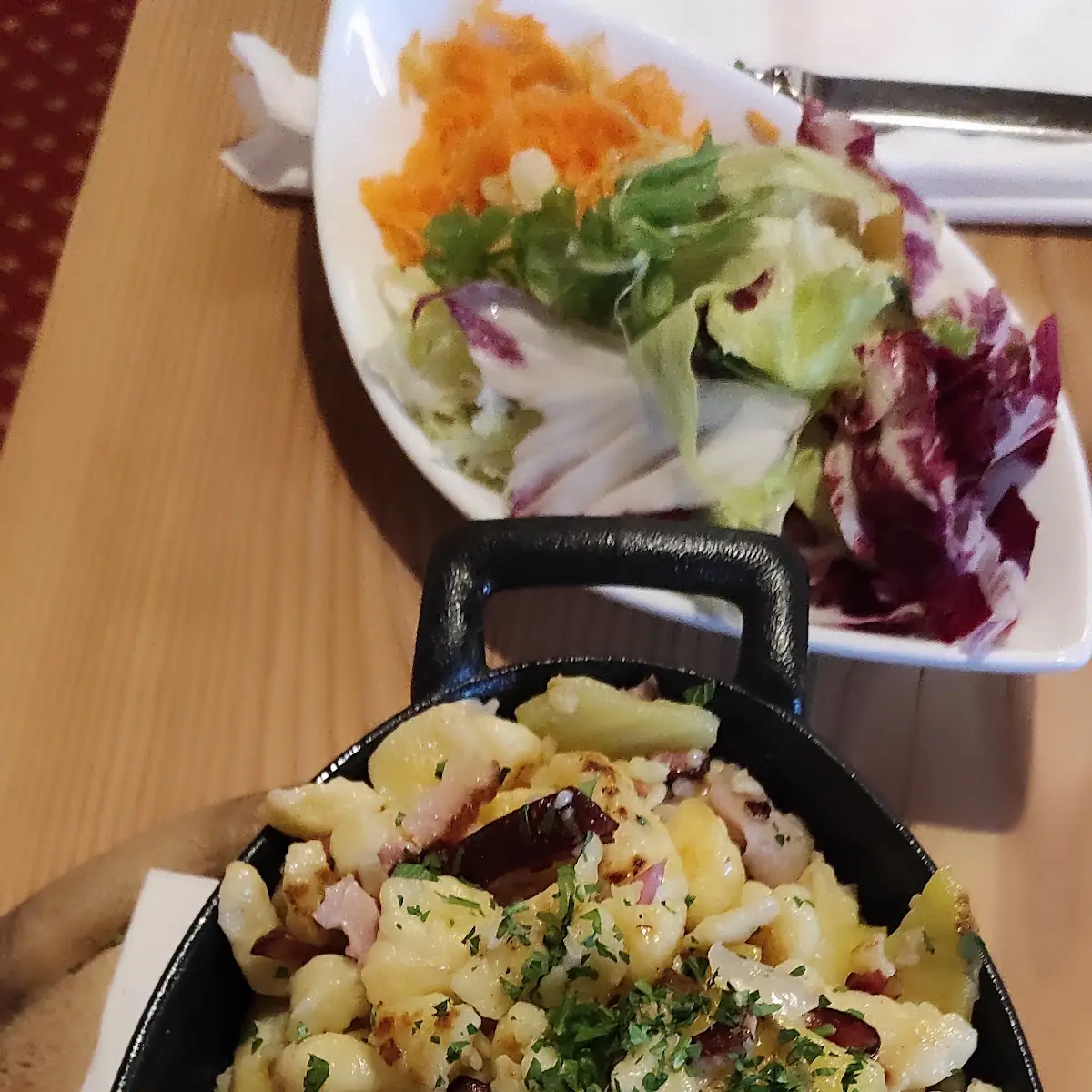 Käsespätzle Mit Speckwürfel