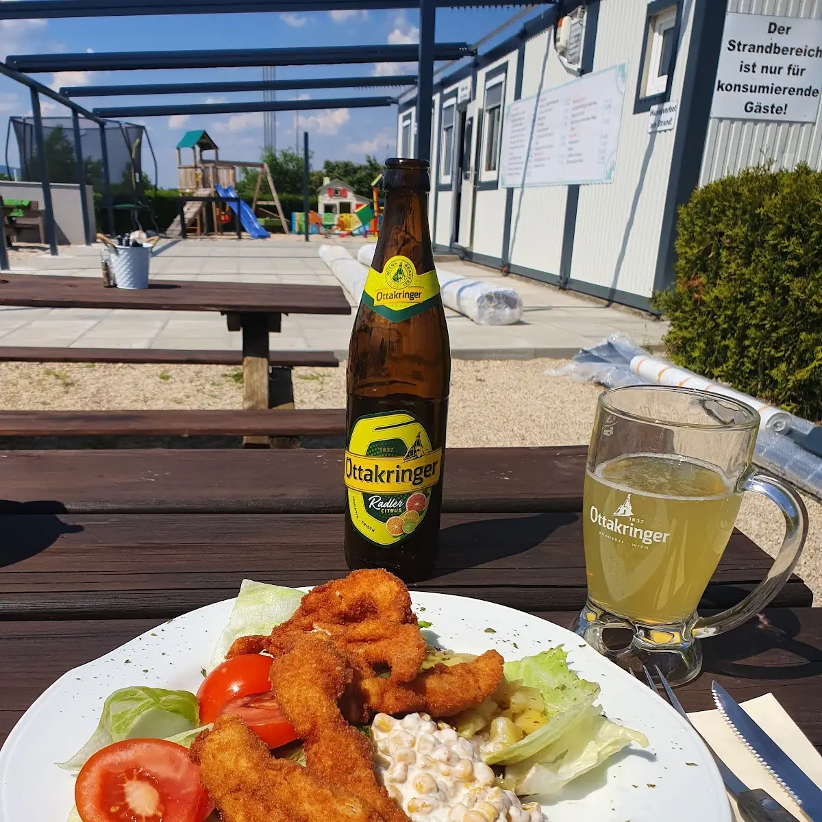 Panierter Hühnerstreifen Salat