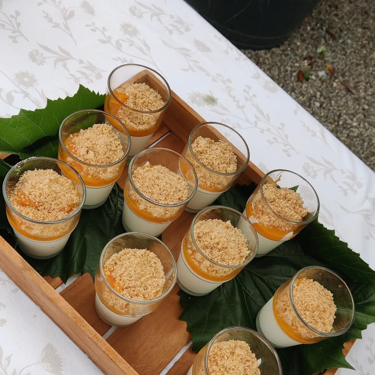 Yoghurtcreme Mit Marillenmus Und Streusel