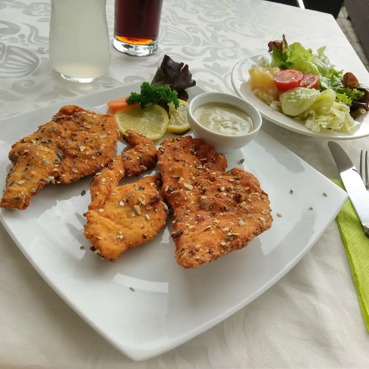 Steirerschnitzel Mit Kürbiskerndip