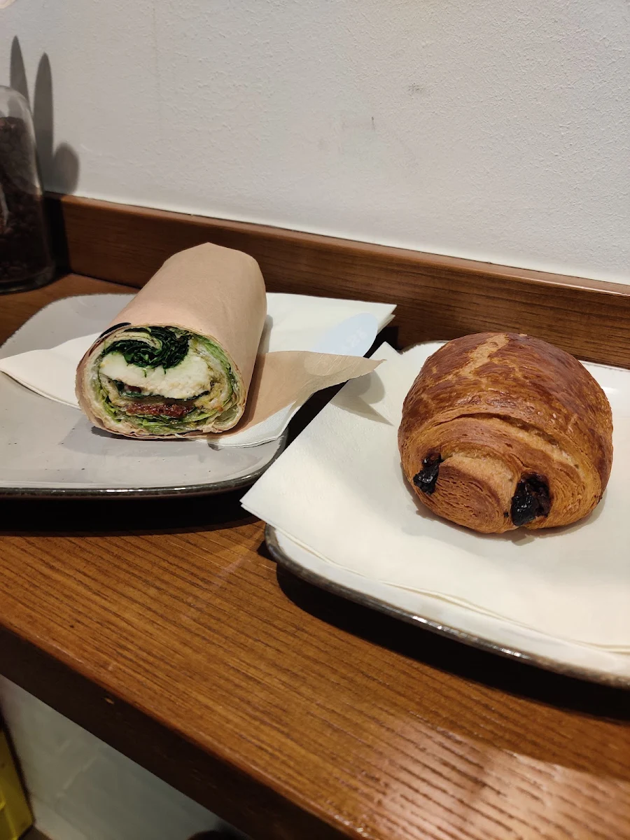 Wrap and Chocolate Croissant