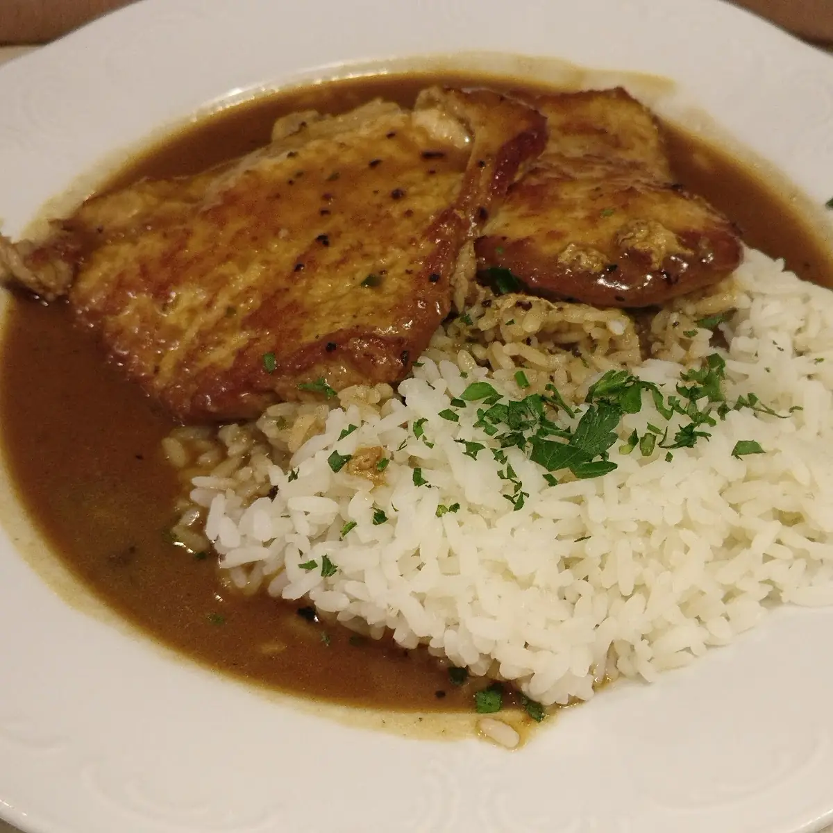 Roasted Pork Cutlet with Rice
