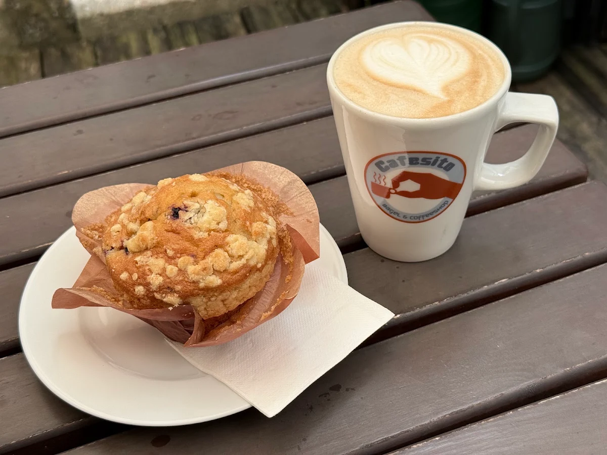 Cappuccino with Blueberry Muffin