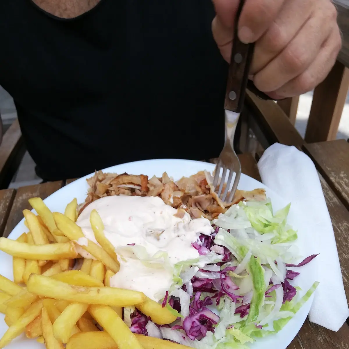 Kebap Teller Mit Pommes