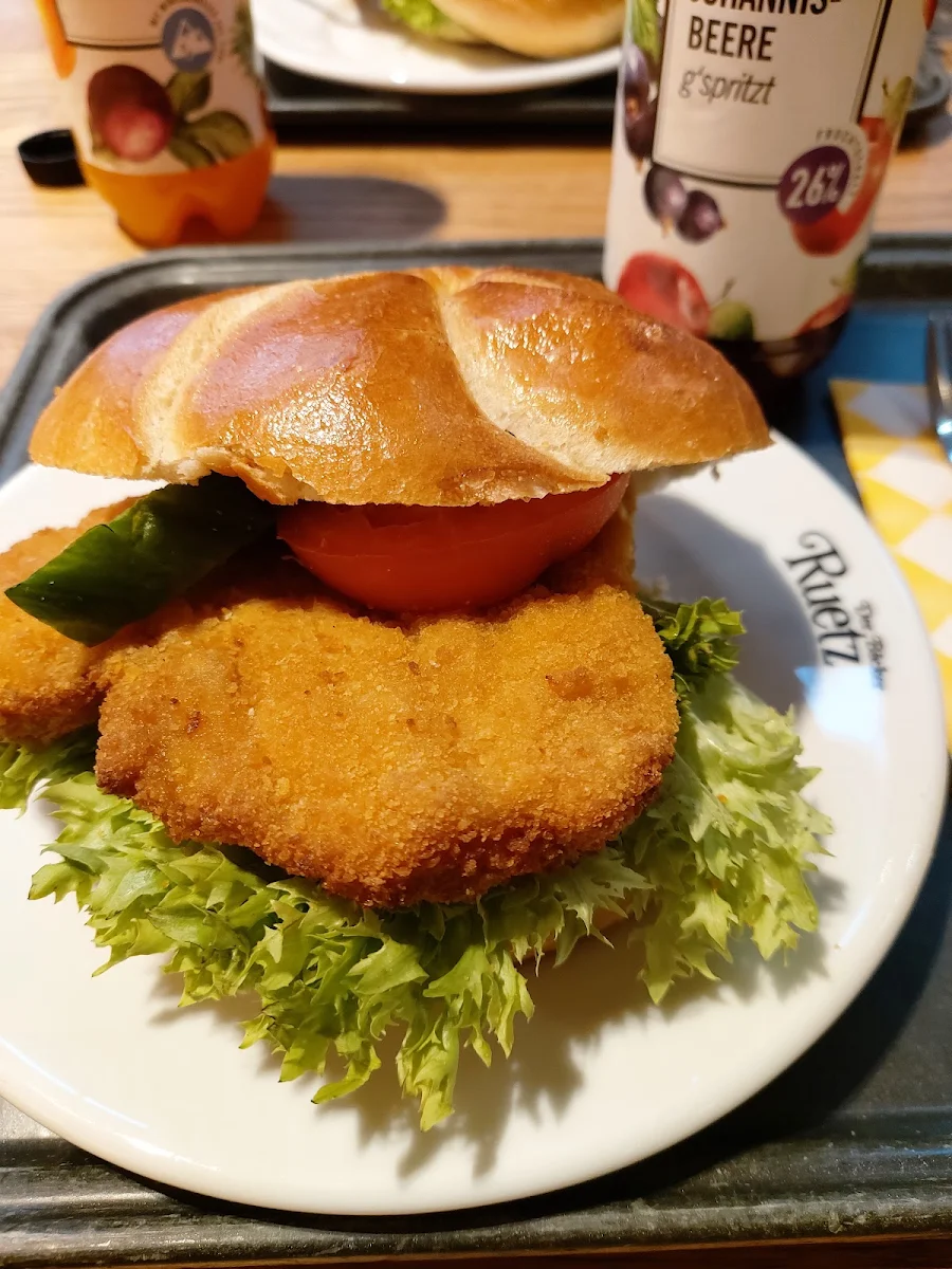 Schnitzel Sandwich And Salad