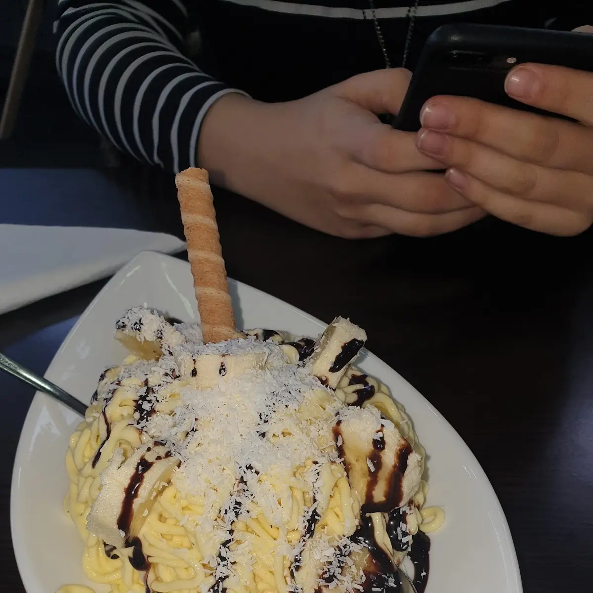 Eisspaghetti Banane