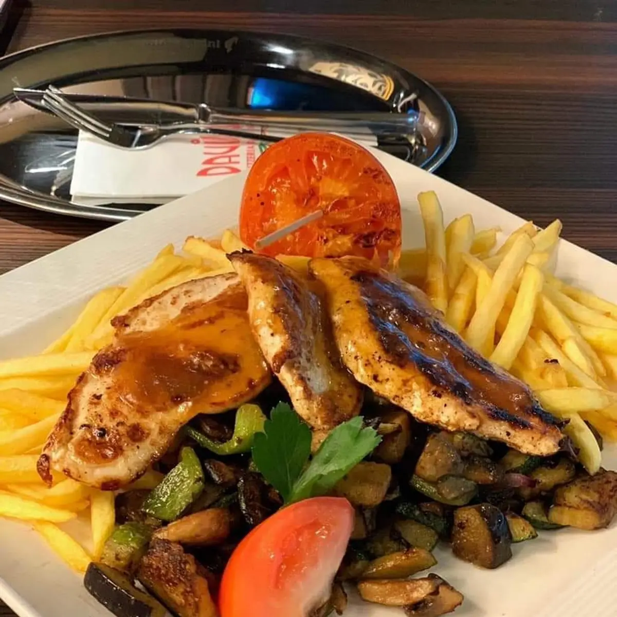 Hühnerbrust Mit Pommes
