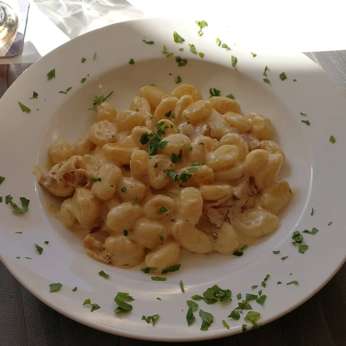 Gnocchi Carbonara, Pizzeria Casa Verona