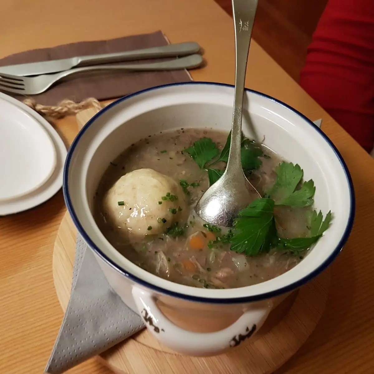 Gansleinmachsuppe Mit Bröselknödel