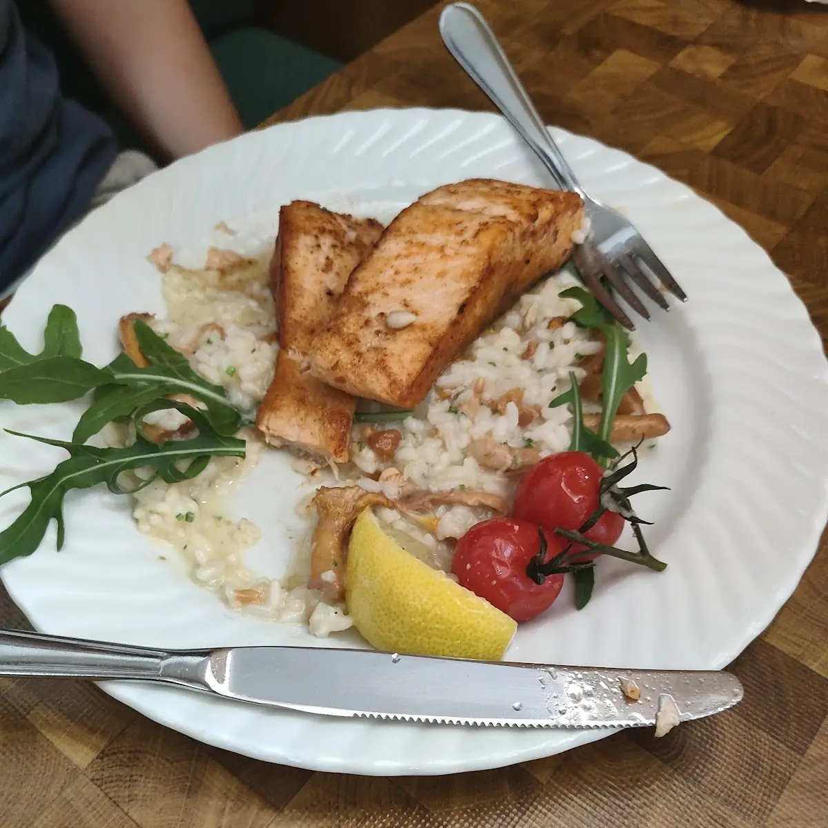 Lachs Auf Pilz Risotto